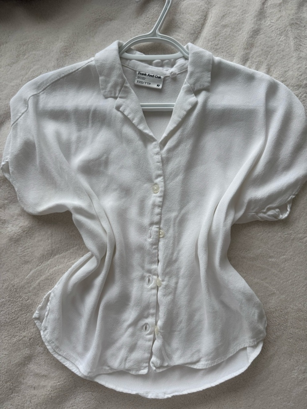 OAK + FORT Cream Short-Sleeve Button-Down Shirt